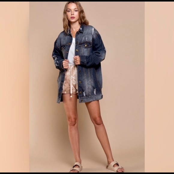 The AUDEN Distressed Boyfriend Denim Jacket - Picture 1 of 13